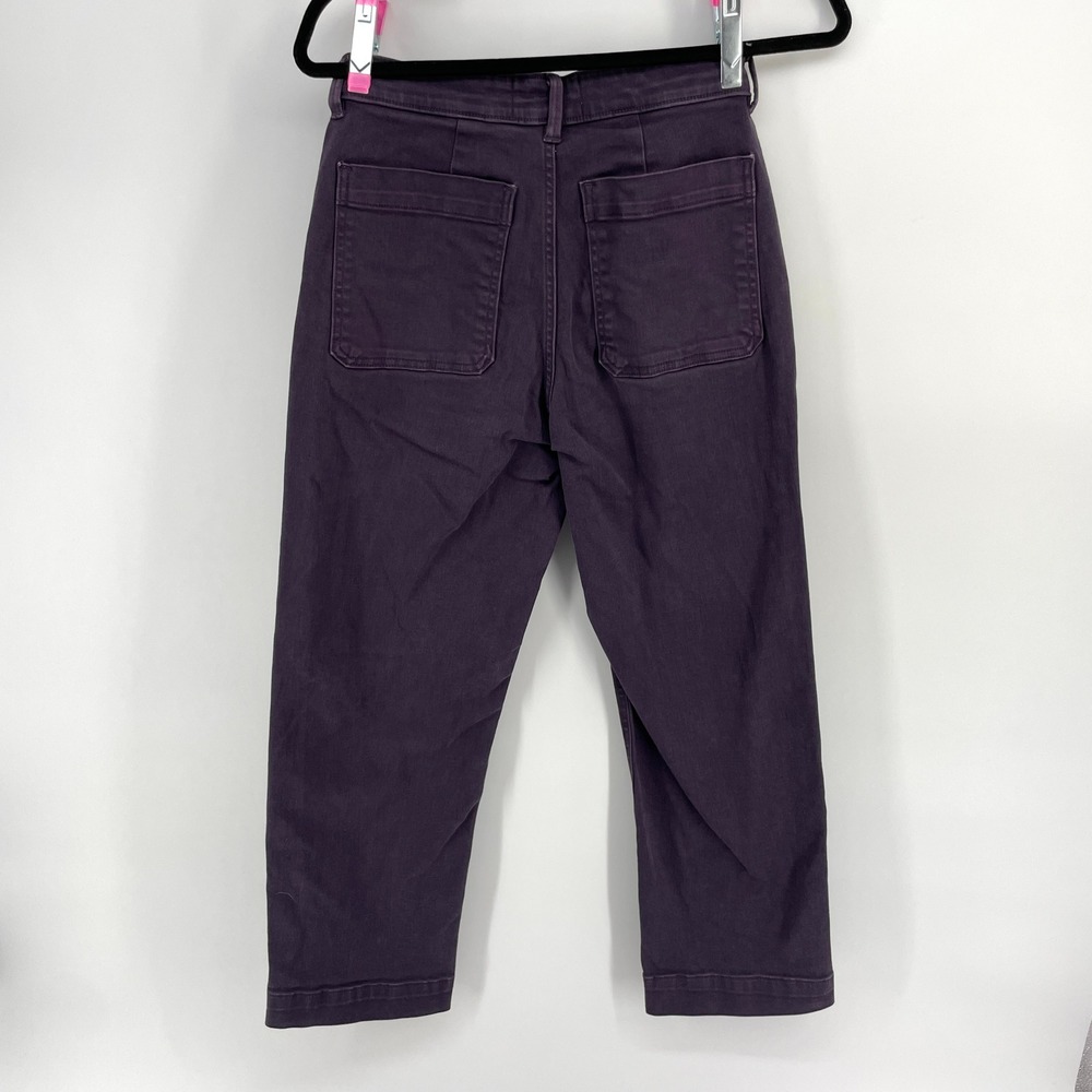 Everlane The Straight Leg Crop Pant Purple High Rise Size 4 Regular - Picture 3 of 10